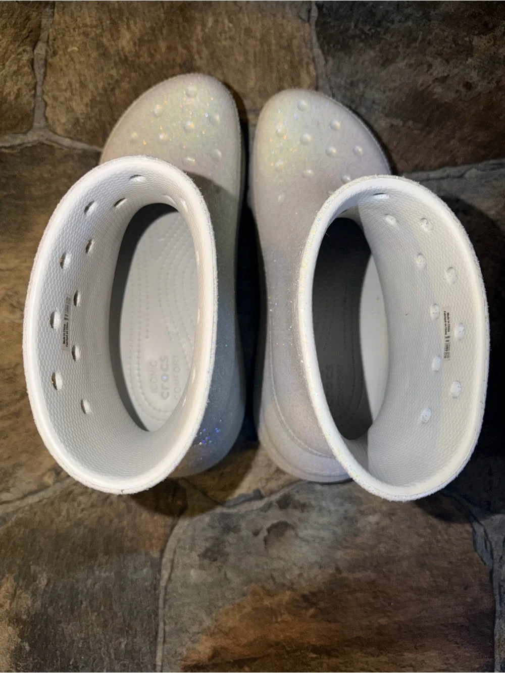 Crocs Crush Glitter Platform Womens Waterproof Slip On Boots!!(Size 8)